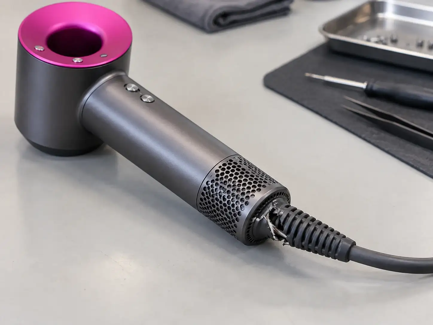 Повреждён кабель фена Dyson