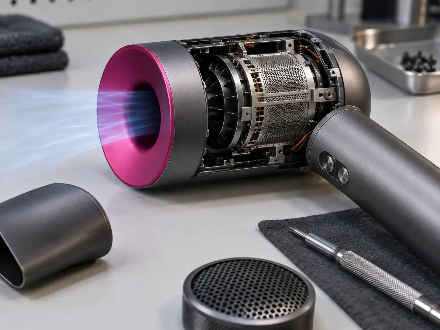 Фен Dyson не нагревает воздух