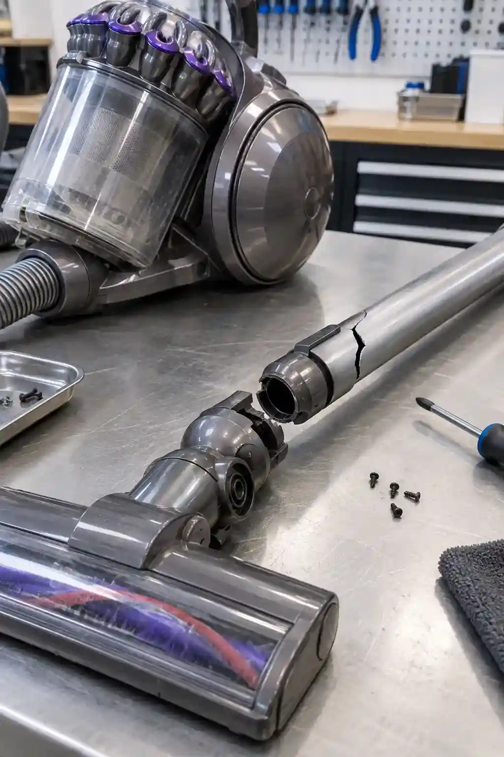 Труба пылесоса Dyson повреждена